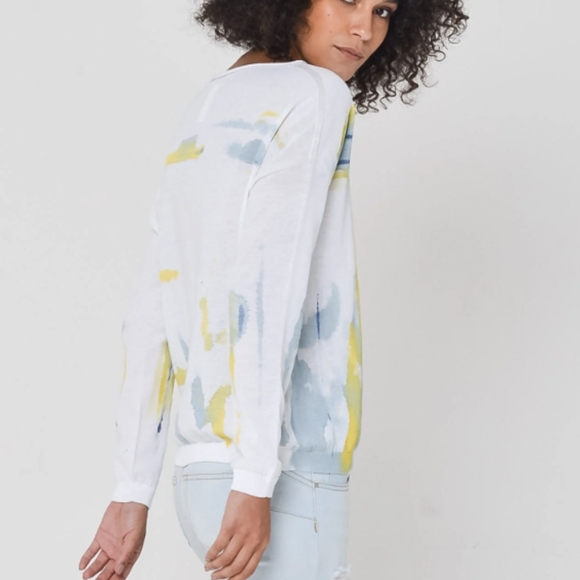 Ploumanac'h Abstract Art Comfy Knit Hand Painted Women's Italian Sweater NWOT - Picture 2 of 14